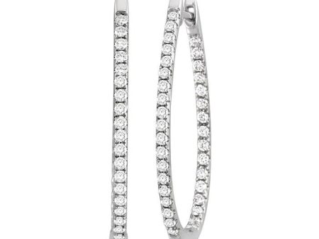 1 2 Ctw Round Cut Diamond Earrings in 14K White Gold For Sale