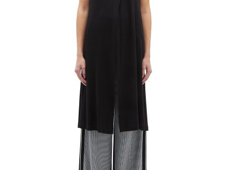 Cross drape long sleeveless top - Rosetta Getty - Black Supply