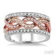 1 Ctw Diamond Fashion Ring in 14K White and Rose Gold on Sale