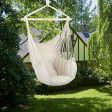 Hammock Chair Distinctive Cotton Canvas Hanging Rope Chair with Pillows Beige Online Sale