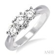 1 Ctw Diamond Engagement Ring with 3 8 Ct Round Cut Center Stone in 14K White Gold Online