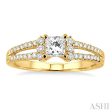 1 4 Ctw Round Cut Diamond Semi-Mount Engagement Ring in 14K Yellow Gold For Discount