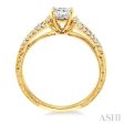 1 4 Ctw Round Cut Diamond Semi-Mount Engagement Ring in 14K Yellow Gold For Discount