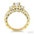 3 4 Ctw Diamond Semi-Mount Engagement Ring in 14K Yellow Gold Online Hot Sale