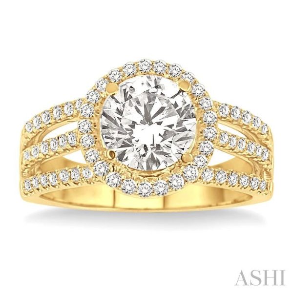 5 8 Ctw Diamond Semi-Mount Engagement Ring in 14K Yellow Gold Fashion