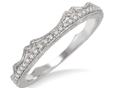 1 10 Ctw Round Cut Diamond Wedding Band in 14K White Gold Online Hot Sale