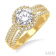 1 1 6 Ctw Diamond Engagement Ring with 5 8 Ct Round Cut Center Stone in 14K Yellow Gold Supply