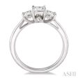 1 Ctw Diamond Engagement Ring with 3 8 Ct Princess Cut Center Stone in 14K White Gold Discount