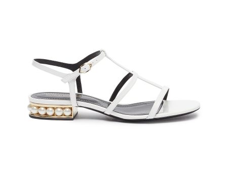 Casati  faux pearl heel caged patent leather sandals Sale