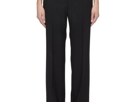 Virgin wool-mohair canvas tuxedo pants - Helmut Lang - Black Online Sale