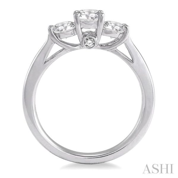 1 Ctw Diamond Engagement Ring with 3 8 Ct Round Cut Center Stone in 14K White Gold Online