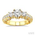 3 4 Ctw Diamond Semi-Mount Engagement Ring in 14K Yellow Gold Online Hot Sale