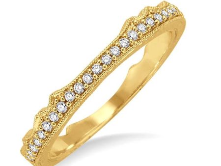 1 10 Ctw Round Cut Diamond Wedding Band in 14K Yellow Gold Online