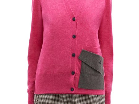 Vest panel layered contrast pocket cardigan - PHVLO - Pink Supply