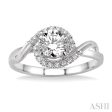 1 10 Ctw Diamond Semi-Mount Engagement Ring in 14K White Gold Discount