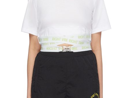 Wraparound belt cropped T-shirt - 42|54 - White Online Sale