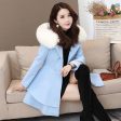 Autumn and winter new women s Korean version of the long section slim slimming  style pendulum style solid hooded woolen coat Online