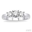 1 Ctw Diamond Engagement Ring with 3 8 Ct Round Cut Center Stone in 14K White Gold Online