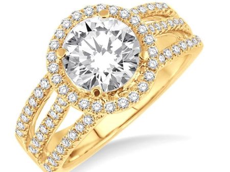 5 8 Ctw Diamond Semi-Mount Engagement Ring in 14K Yellow Gold Fashion