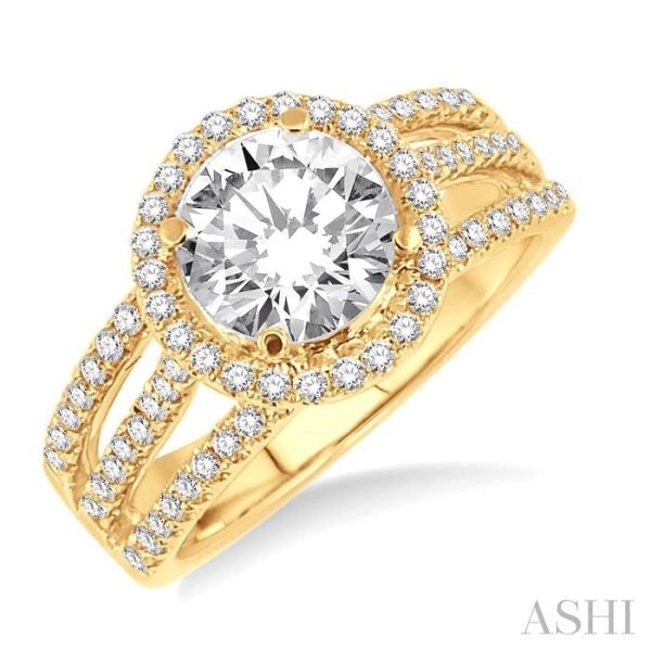 5 8 Ctw Diamond Semi-Mount Engagement Ring in 14K Yellow Gold Fashion