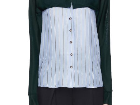 Colourblock sleeve panel stripe shirt - Cédric Charlier - Multi-colour Online Sale