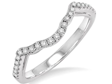 1 6 Ctw Diamond Wedding Band in 14K White Gold Hot on Sale