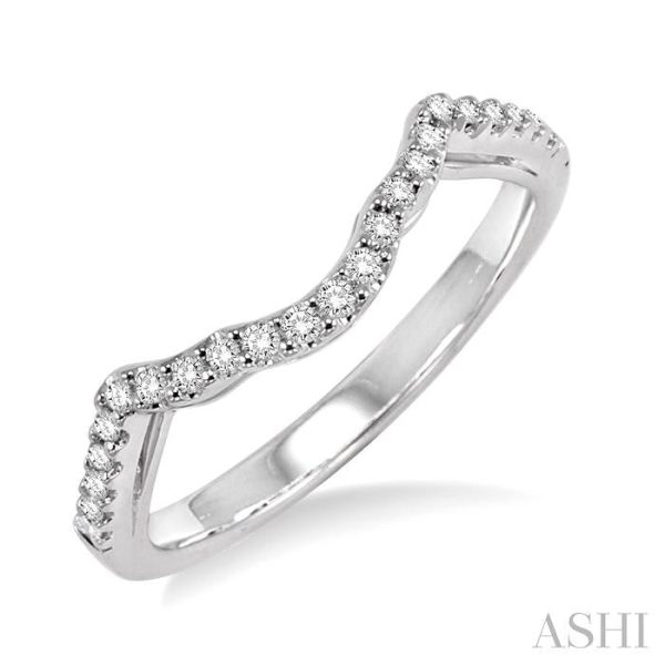 1 6 Ctw Diamond Wedding Band in 14K White Gold Hot on Sale