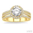 1 1 6 Ctw Diamond Engagement Ring with 5 8 Ct Round Cut Center Stone in 14K Yellow Gold Supply