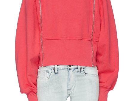 Detachable zip puff sleeve panel hoodie - TRE by Natalie Ratabesi - Red Online