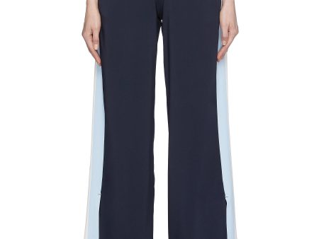 Liv  split cuff stripe outseam wide leg pants - Vaara - Blue For Discount