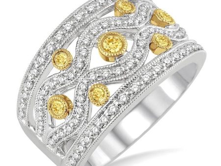 5 8 Ctw Diamond Band in 14K White and Yellow Gold Supply