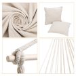 Hammock Chair Distinctive Cotton Canvas Hanging Rope Chair with Pillows Beige Online Sale