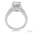 1 Ctw Diamond Engagement Ring with 1 2 Ct Princess Cut Center Stone in 14K White Gold Hot on Sale