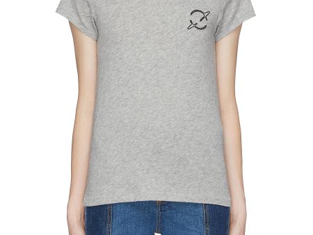 Planet embroidered Pima cotton slub jersey T-shirt - rag & bone JEAN - Grey Online