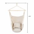 Hammock Chair Distinctive Cotton Canvas Hanging Rope Chair with Pillows Beige Online Sale