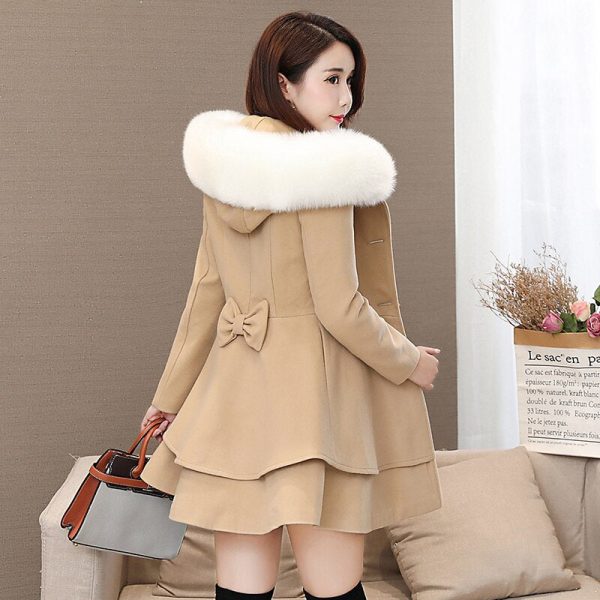 Autumn and winter new women s Korean version of the long section slim slimming  style pendulum style solid hooded woolen coat Online