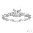 1 6 Ctw Diamond Semi-Mount Engagement Ring in 14K White Gold For Cheap