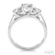 1 1 2 Ctw Diamond Engagement Ring with 1 2 Ct Round Cut Center Stone in 14K White Gold For Discount