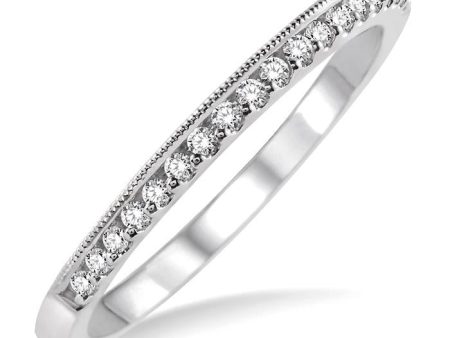 1 6 Ctw Round Cut Diamond Wedding Band in 14K White Gold Fashion