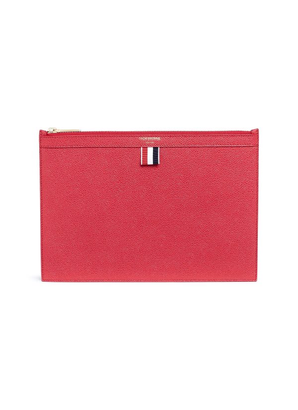 Pebble grain leather tablet holder - Thom Browne - Red Online