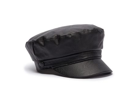 Faux leather baker boy cap - Topshop - Black Hot on Sale