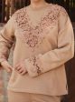 Mulmul Fleece Circe Beige Top with Mulmul Fleece Circe Beige Pant Fashion