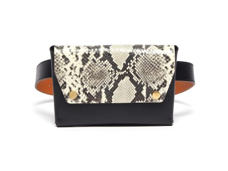 Python embossed leather pouch belt Online Sale