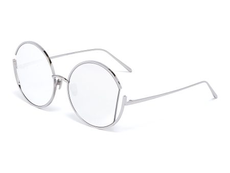 Quarry  mirror metal cutout round sunglasses - Linda Farrow - Metallic Online now