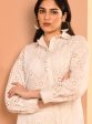 Mulmul Cotton Trix White Long Shirt with Mulmul Cotton Trix White Pant Hot on Sale