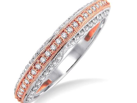 1 4 Ctw Round Cut Diamond Wedding Band in 14K White and Rose Gold Supply