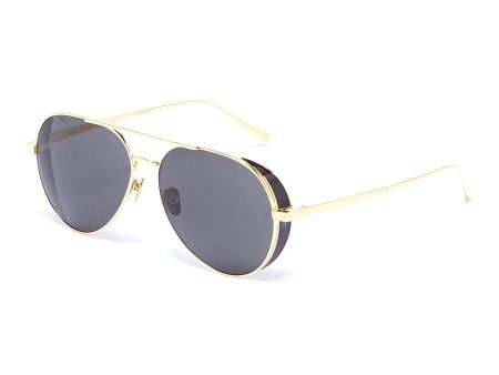 Spoiler metal aviator sunglasses - Linda Farrow - Metallic Fashion