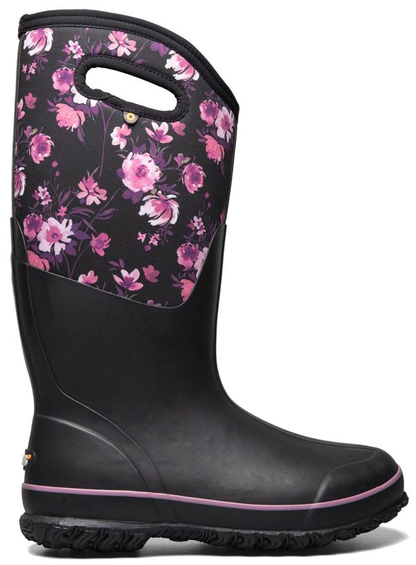 Bogs Women s Classic Tall Painterly Black Multi Flowers Online