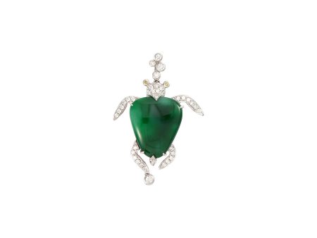 Diamond jade 18k white gold pendant - Samuel Kung - Metallic Hot on Sale