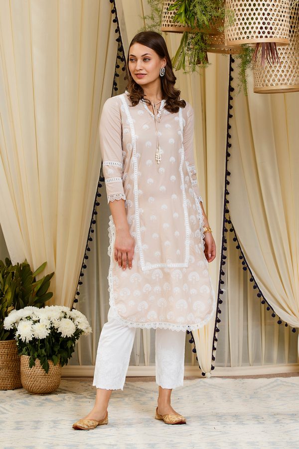 Mulmul Snowdrop Kurta Hot on Sale